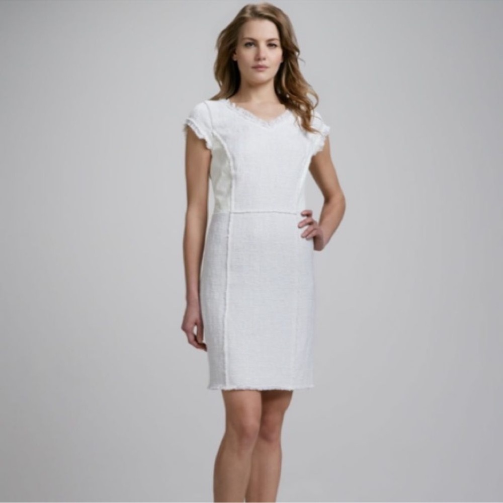 Rebecca Taylor white/cream tweed dress